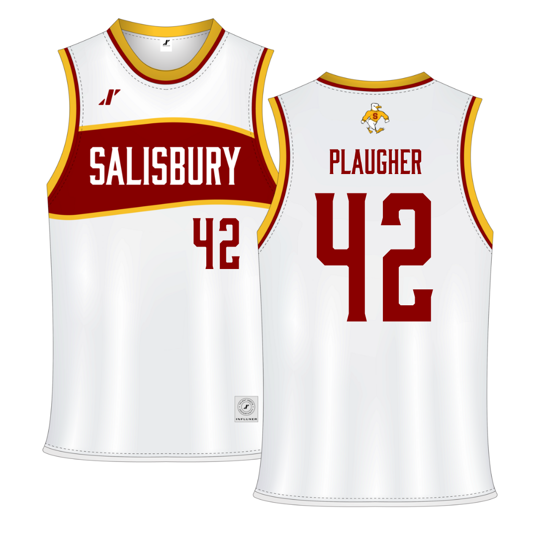 Salisbury University White Basketball Jersey - #42 Abby Plaugher