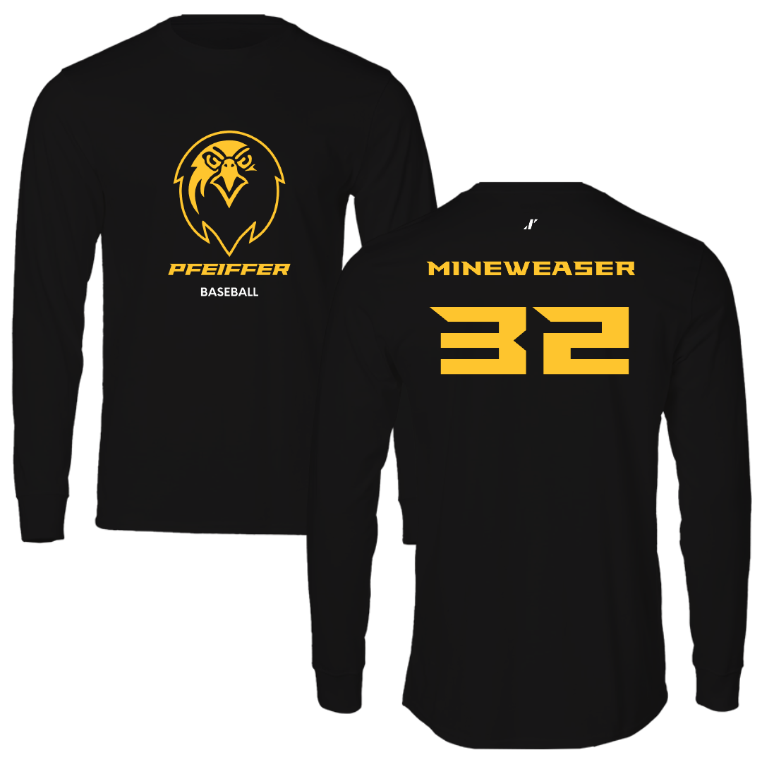 Pfeiffer University Baseball Black Long Sleeve - #32 Ethan Mineweaser