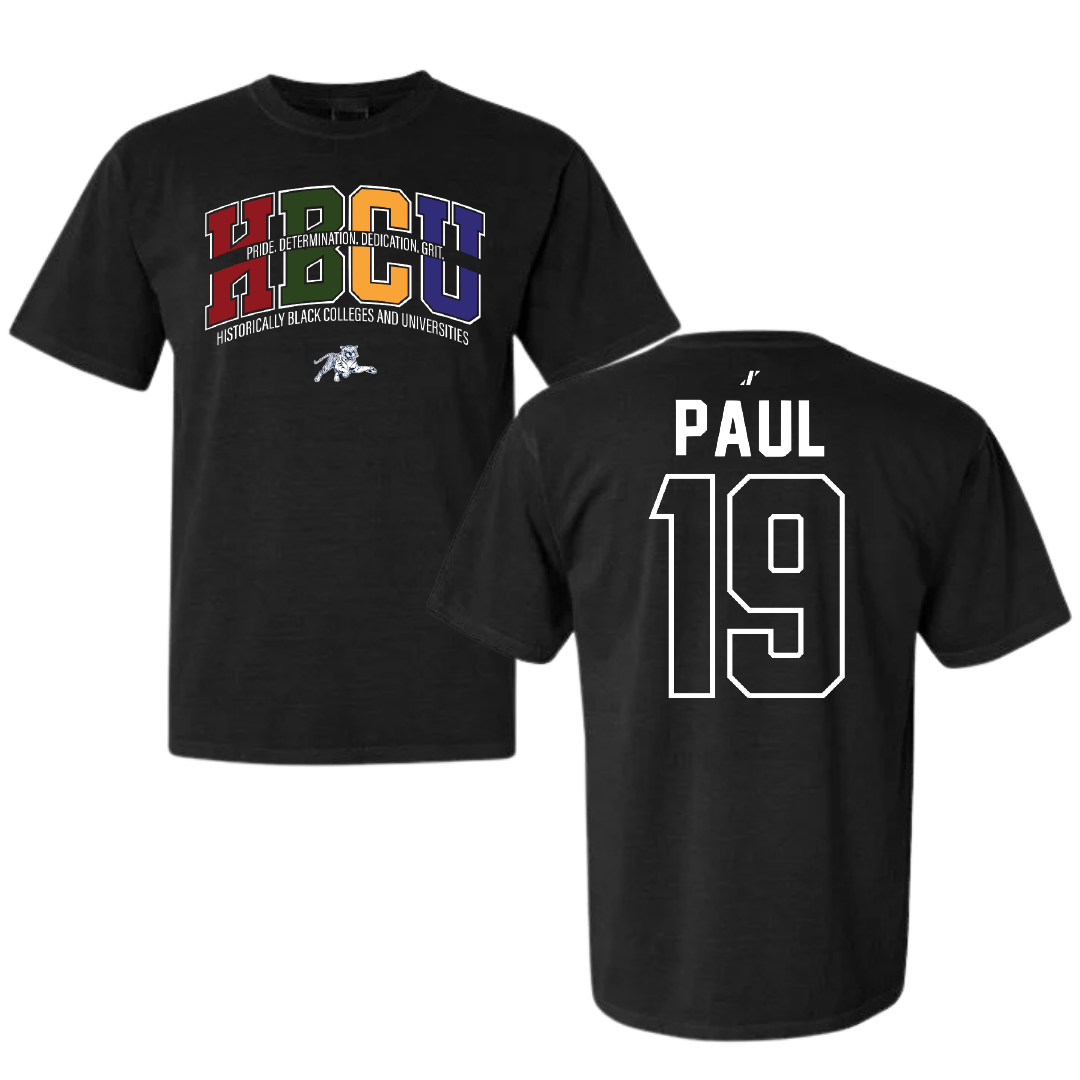 Jackson State University Football Black HBCU Comfort Colors Tee - #19 Kobe Paul