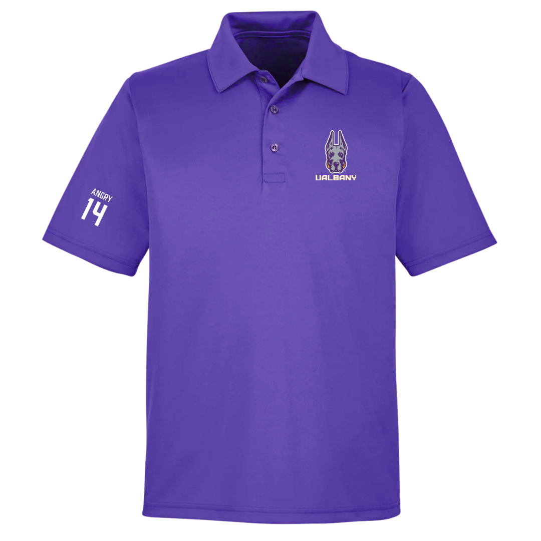 University at Albany Football Purple Polo - #14 Kevon Angry