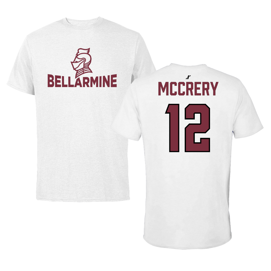 Bellarmine University Soccer White Performance Tee - #12 Tate McCrery