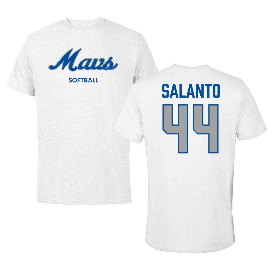 Mercy University Softball White Performance Tee - #44 Talia Salanto