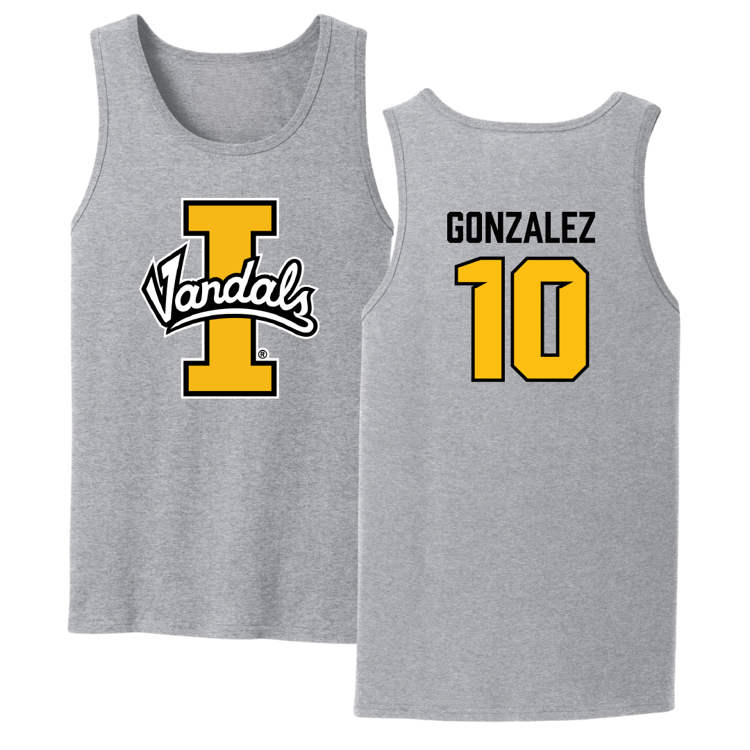 University of Idaho Basketball Sport Gray Tank Top - #10 Kristian Gonzalez