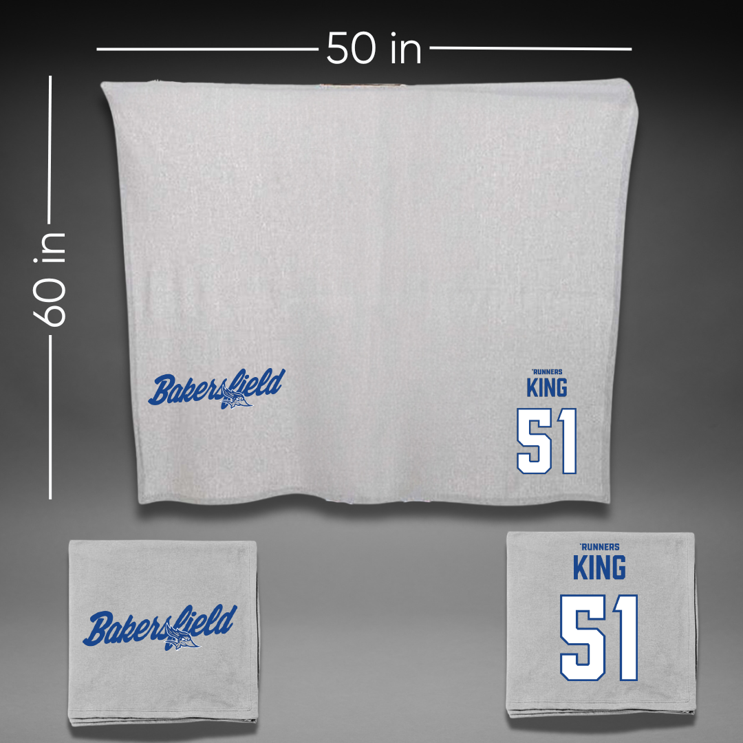 California State University-Bakersfield Baseball Gray Blanket - #51 Ryan King