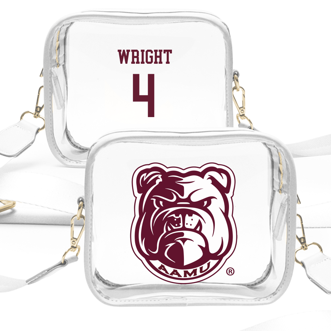 Alabama A&M University Football White Clear Stadium Bag - #4 Donivan Wright
