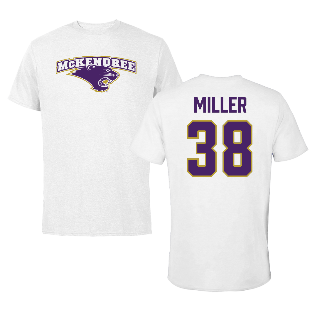 McKendree University Football White Tee - #38 Jacob Miller