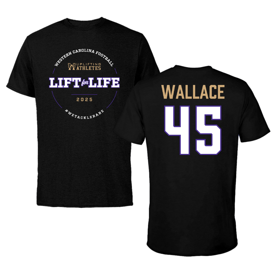 Western Carolina University Football Black Uplifting Athletes Football Performance Tee - #45 Justin Wallace