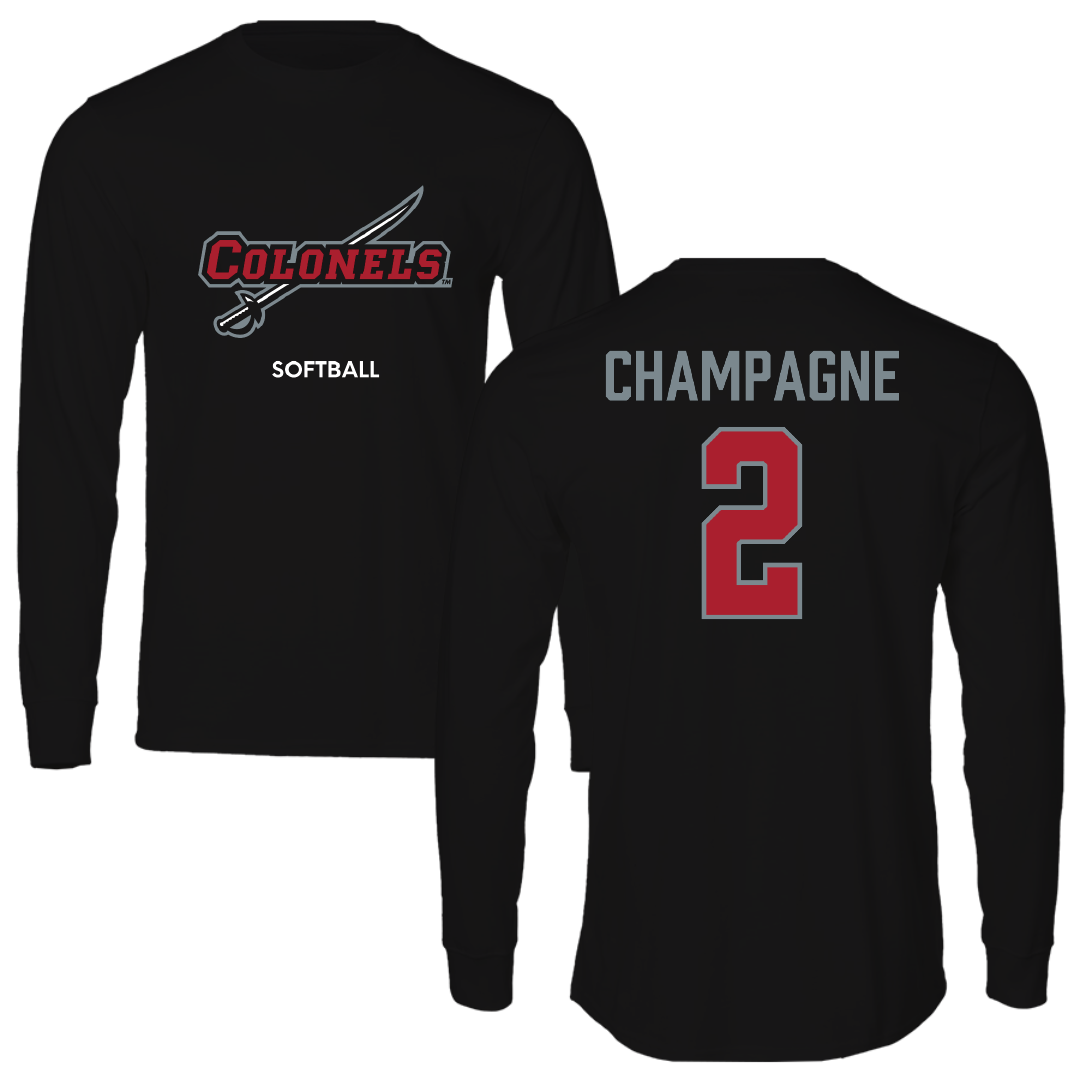 Nicholls State University Softball Black Colonels Long Sleeve - #2 Mckenzie Champagne