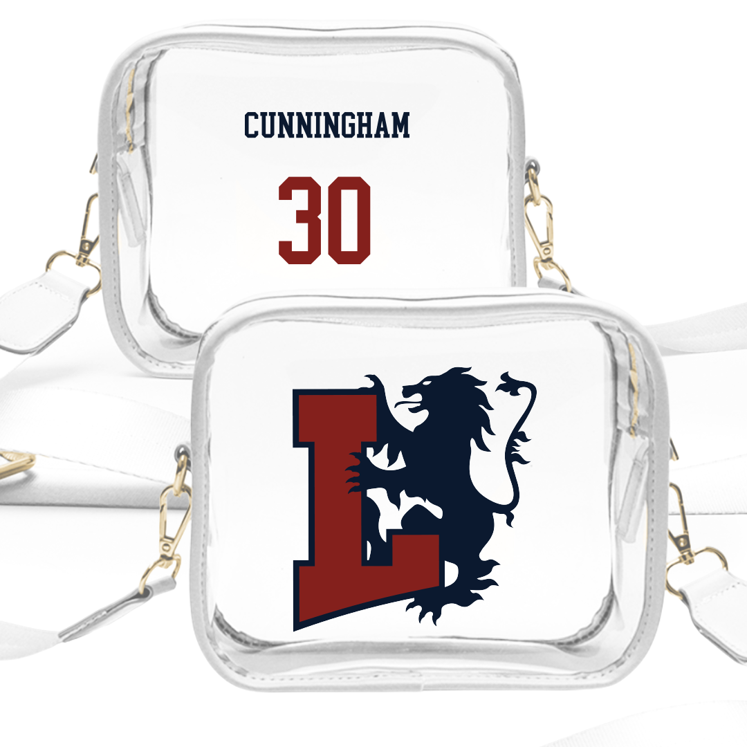 Lyon College Basketball (M) White Clear Stadium Bag - #30 Tucker Cunningham