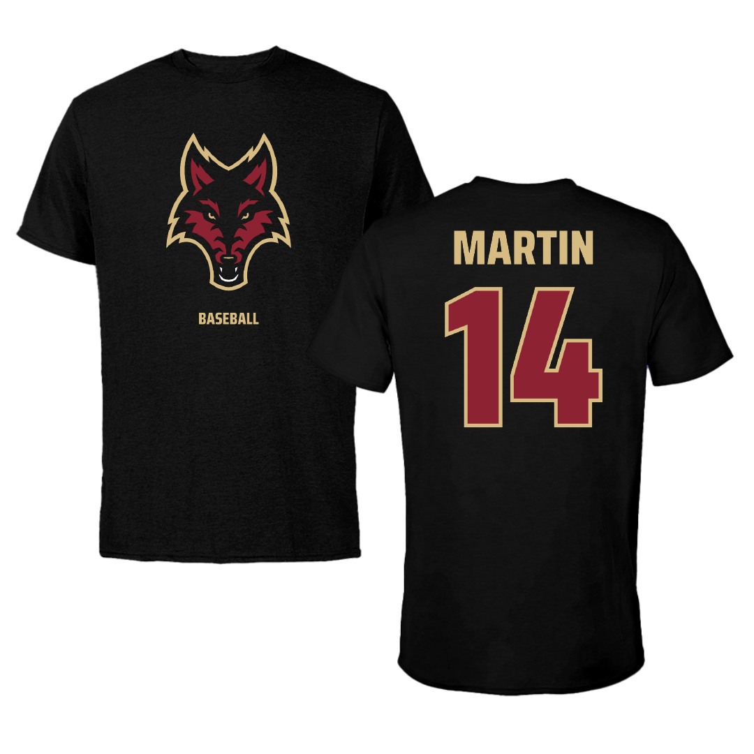 Coastal Alabama Community College Baseball Black Tee - #14 Peyton Martin