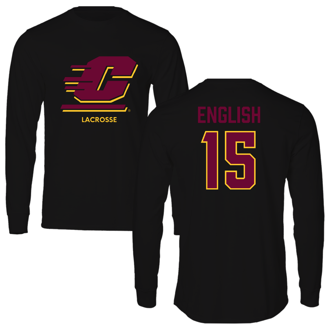 Central Michigan University Lacrosse (W) Black Long Sleeve - #15 Margaret English