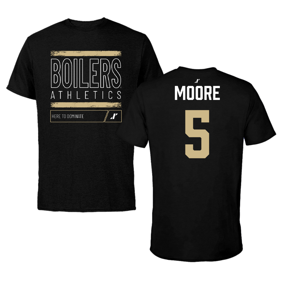 Purdue University Softball Black Dominate Performance Tee - #5 Anna Moore
