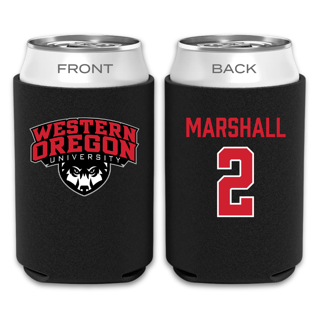 Western Oregon University Lacrosse (M) Black Can Cooler - #2 Beck Marshall