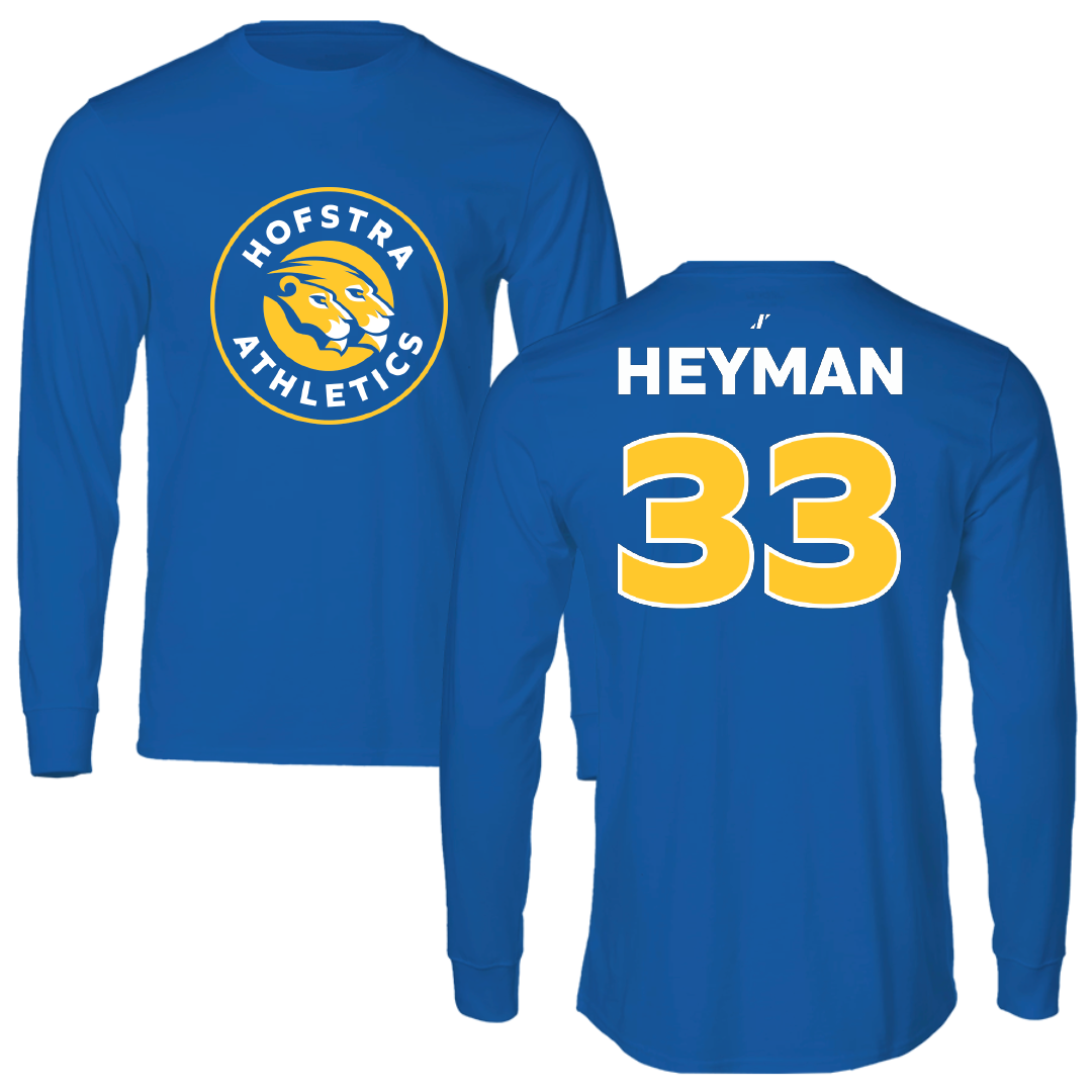 Hofstra University Baseball Blue Performance Long Sleeve - #33 Michael Heyman