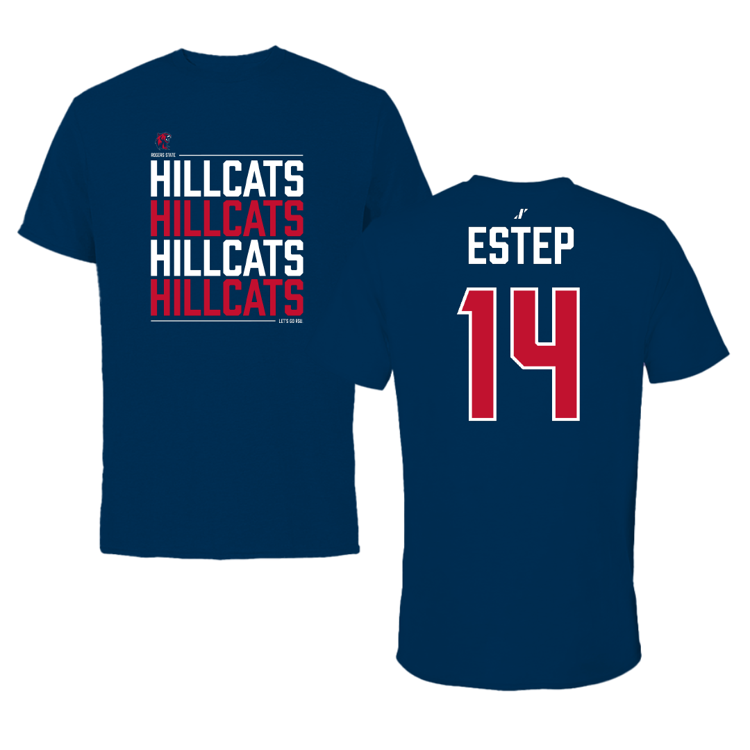 Rogers State University Baseball Navy General Tee - #14 Christian Estep