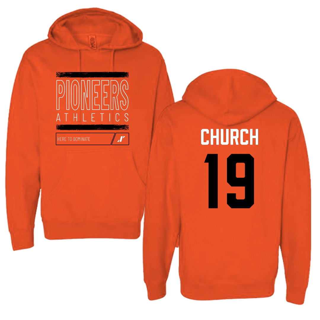 Tusculum University Volleyball (W) Orange Dominate Hoodie - #19 Victoria Church