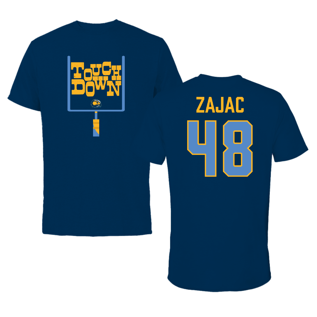Fort Lewis College Football Navy Touchdown Tee - #48 Bryan Zajac