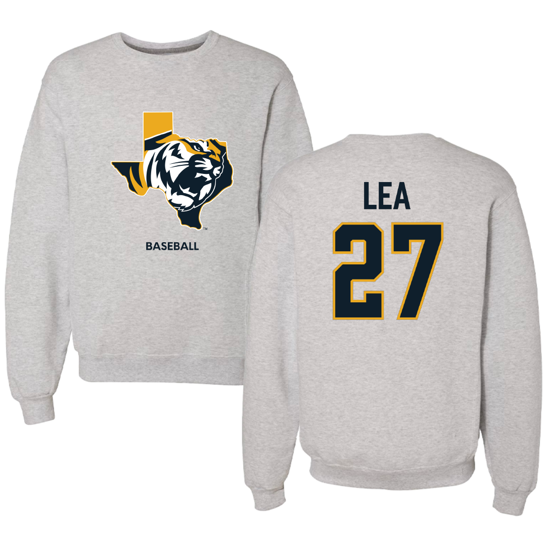 East Texas Baptist University Baseball Light Gray Crewneck - #27 Ben Lea