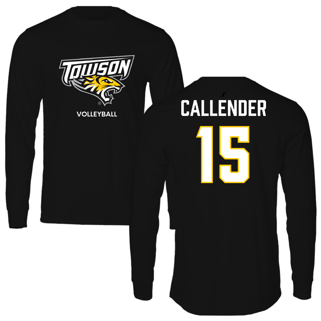 Towson University Volleyball (W) Black Performance Long Sleeve - #15 Sarah Callender