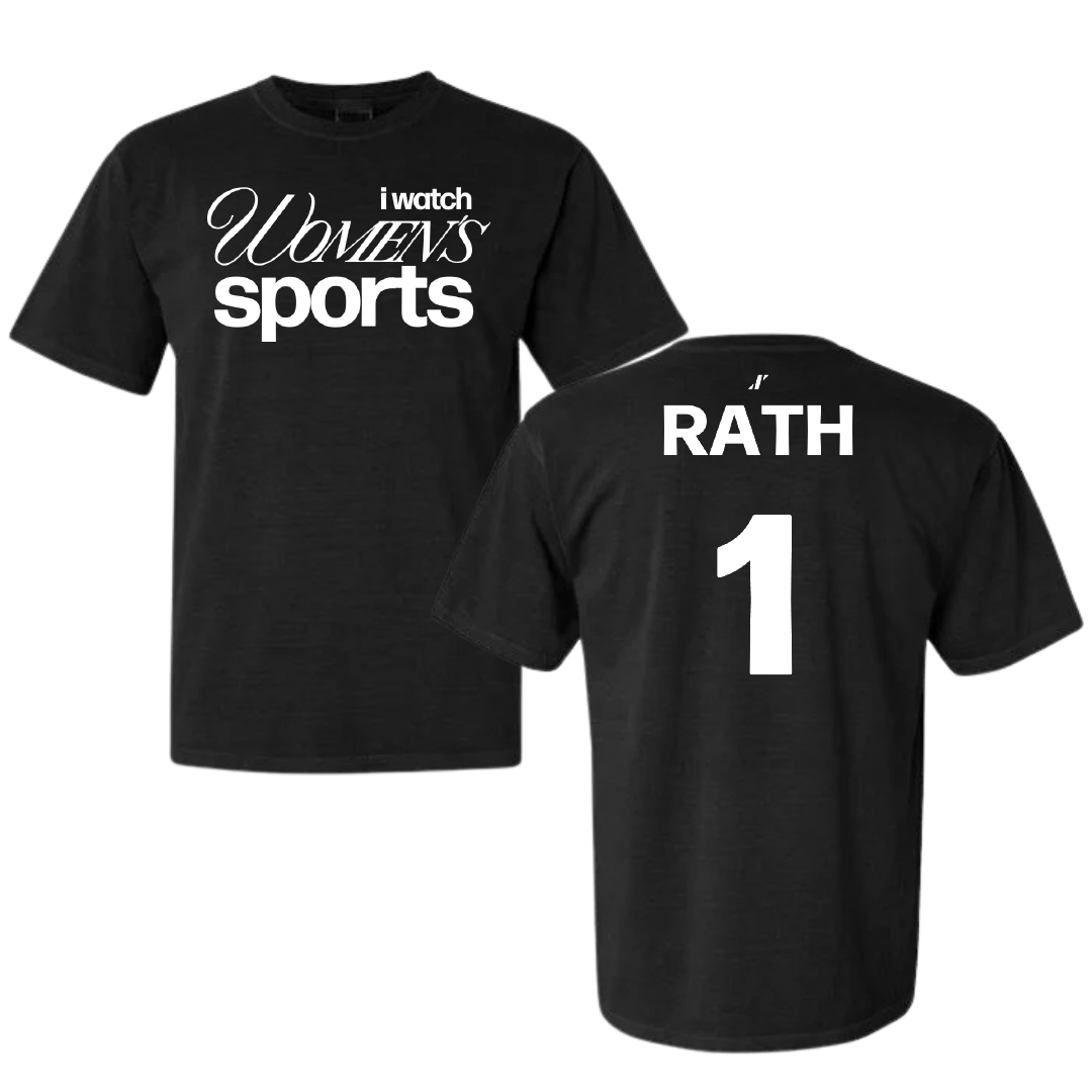 Western Washington University Softball Black WHM Comfort Colors Tee - #1 Hailey Rath