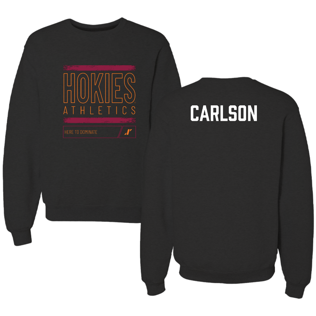 Virginia Tech Cheer Black Dominate Crewneck - Daniel Carlson