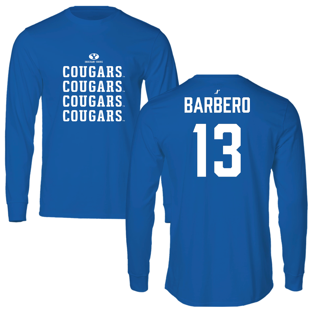 Brigham Young University Volleyball Blue General Performance Long Sleeve - #13 Emma Barbero