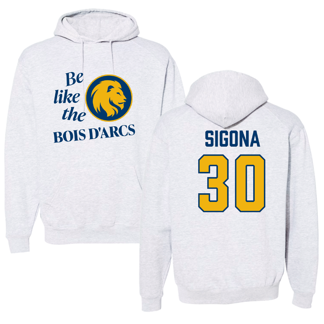 East Texas A&M University Basketball Light Gray Be Like Us Hoodie - #30 Vinny Sigona