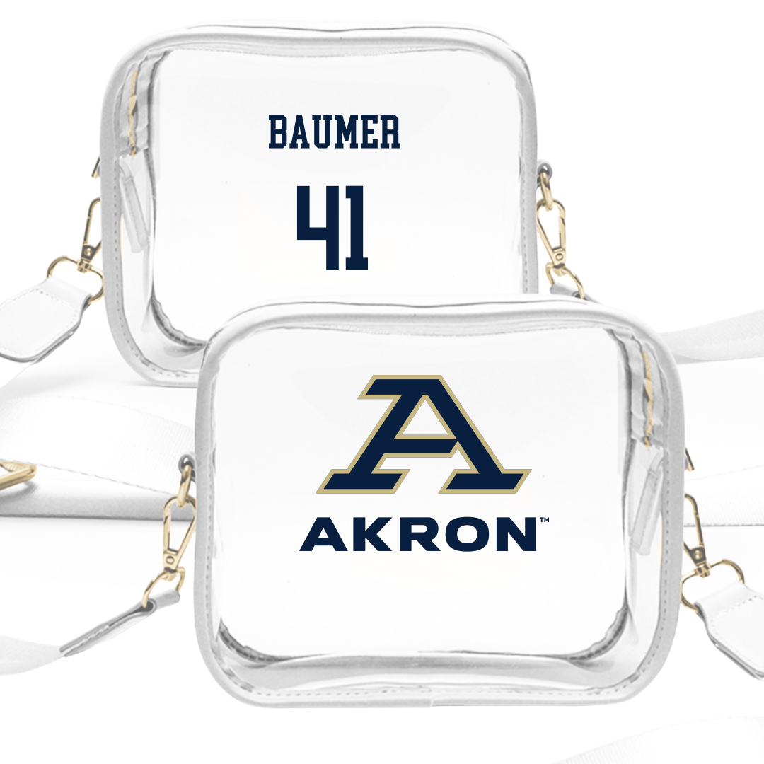 University of Akron Lacrosse (W) White Clear Stadium Bag - #41 Sarah Baumer