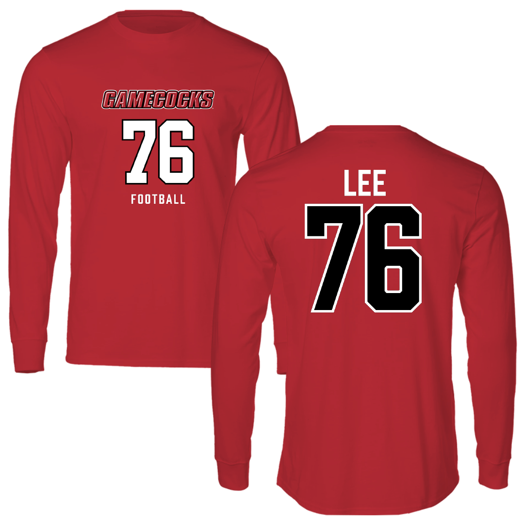 Jacksonville State University Football Red Long Sleeve - #76 Marvin Lee