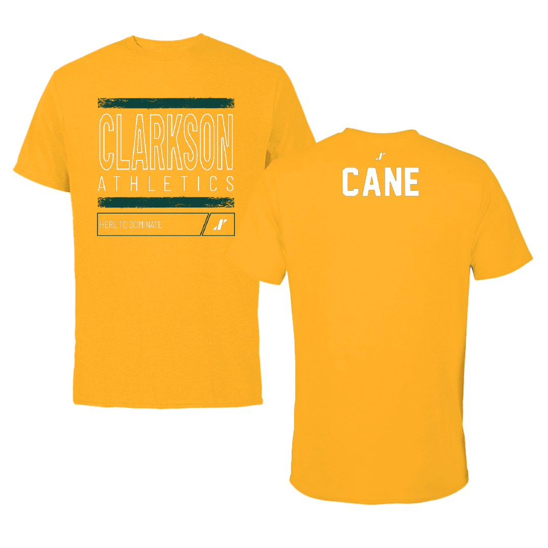 Clarkson University Alpine Skiing Gold Dominate Performance Tee - Marco Cane