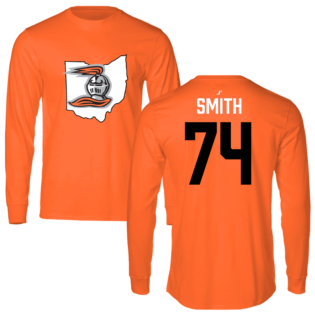 Heidelberg University Football Orange State Performance Long Sleeve - #74 Mitchell Smith