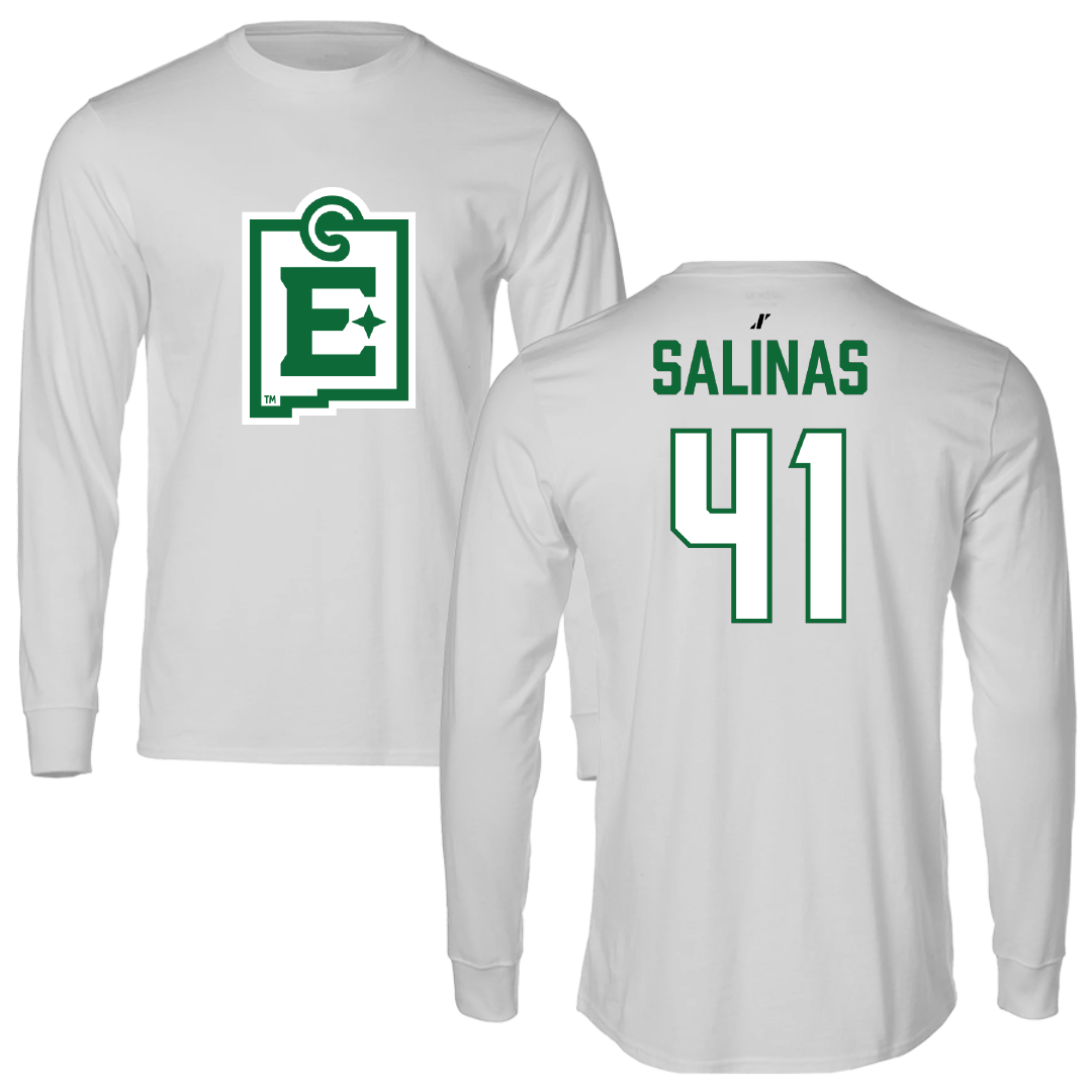 Eastern New Mexico University Football Light Gray Performance Long Sleeve - #41 Darrik Salinas