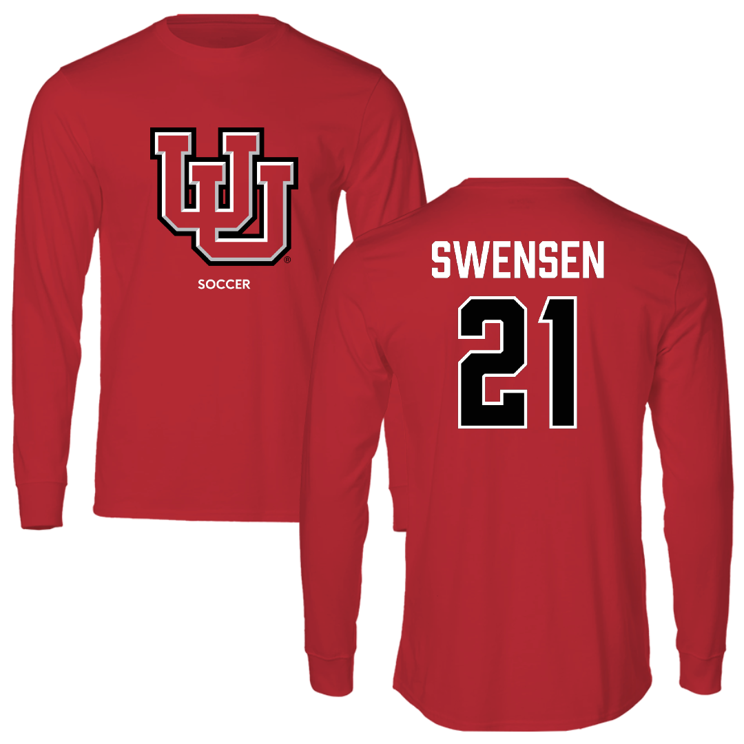 University of Utah Soccer (W) Red Block Long Sleeve - #21 Ali Swensen