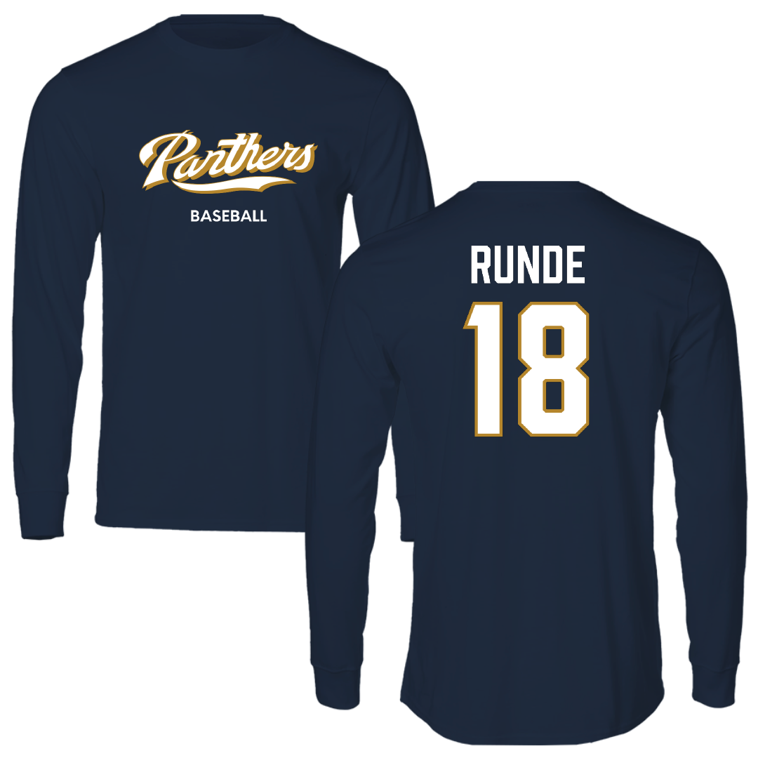 Florida International University Baseball Navy Performance Long Sleeve - #18 Logan Runde