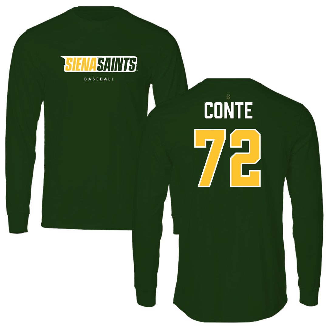 Siena University Baseball Forest Green Long Sleeve - #72 Gio Conte