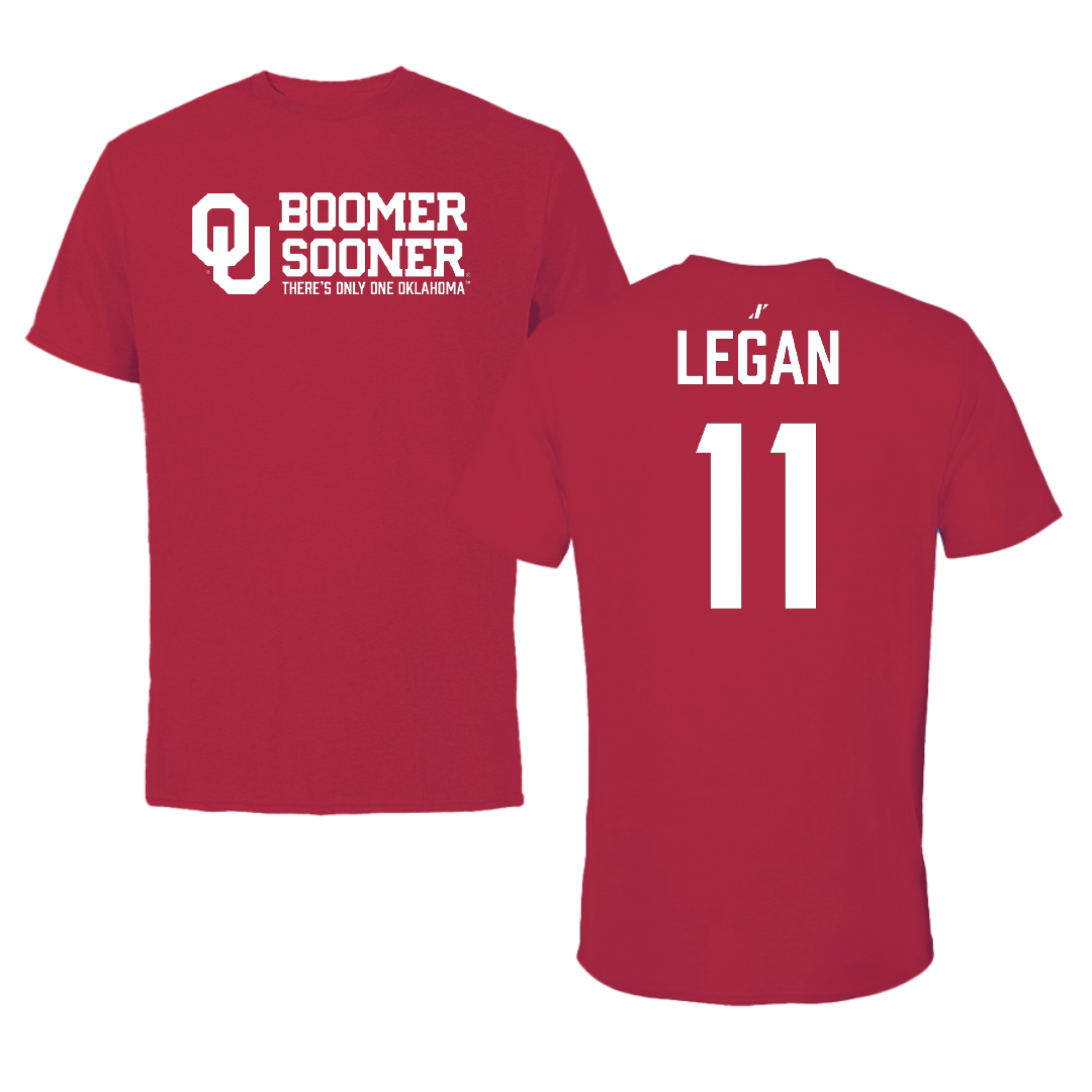 University of Oklahoma Soccer Crimson General Tee - #11 Drue Legan