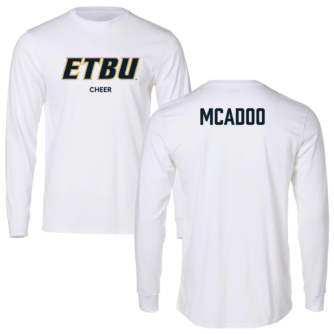 East Texas Baptist University Cheer White Long Sleeve - Kendal McAdoo