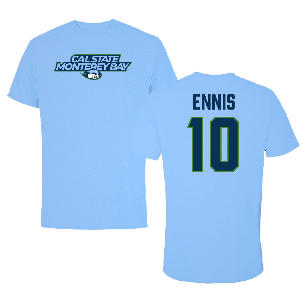 Cal State Monterey Bay Volleyball Carolina Blue Performance Tee - #10 Ruby Ennis