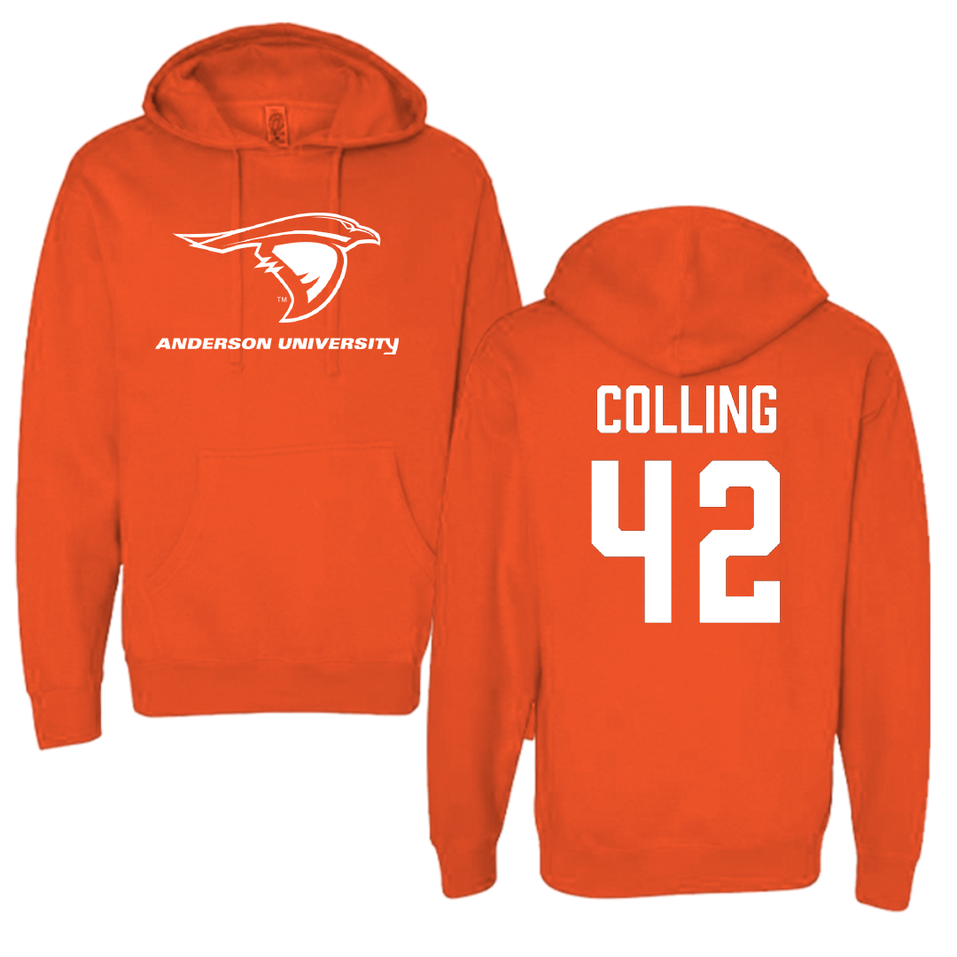 Anderson University (Indiana) Baseball Orange Hoodie - #42 Ethan Colling