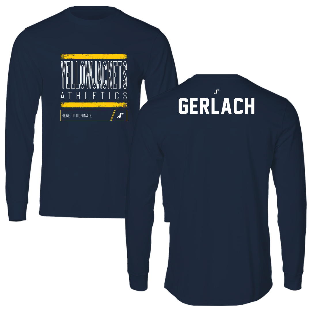 Graceland University TF and XC Navy Dominate Performance Long Sleeve - Ella Gerlach
