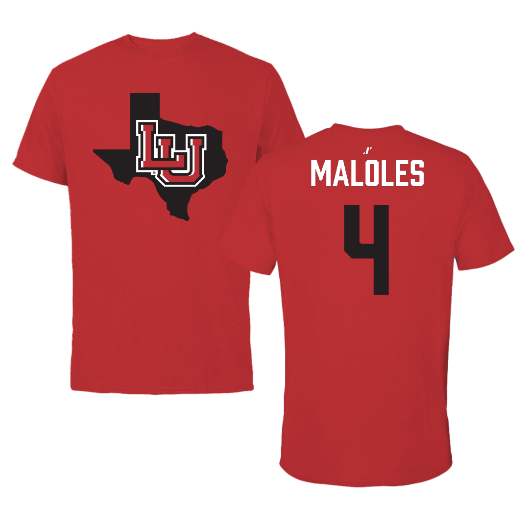 Lamar University Football Red State Performance Tee - #4 Royce Maloles