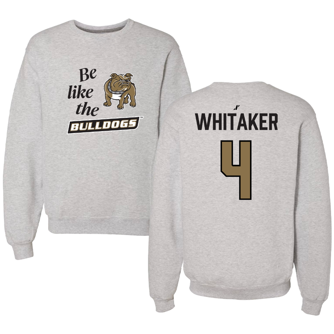 Bryant University Softball Light Gray Be Like Us Crewneck - #4 Keeley Whitaker