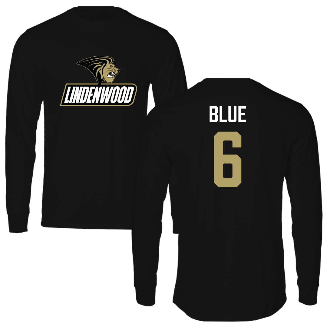 Lindenwood University Lacrosse (W) Black Long Sleeve - #6 Claire Blue
