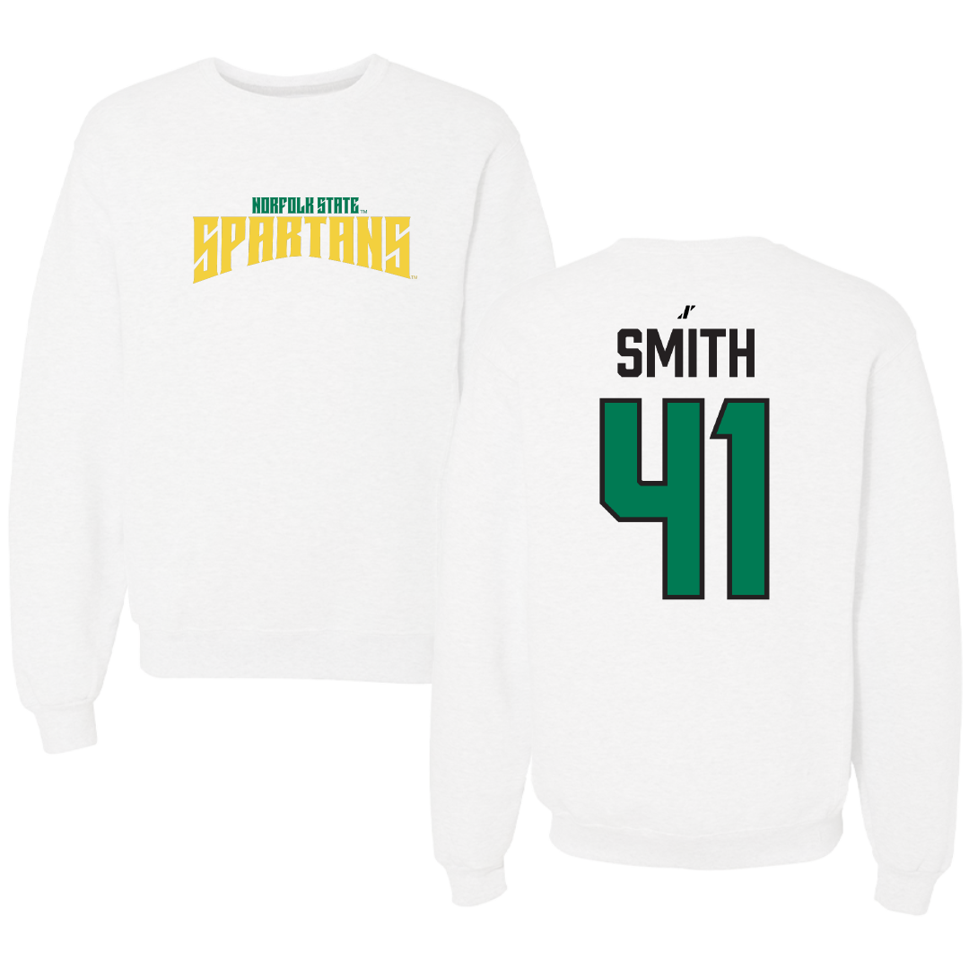 Norfolk State University Football White Classic Crewneck - #41 Jayden Smith