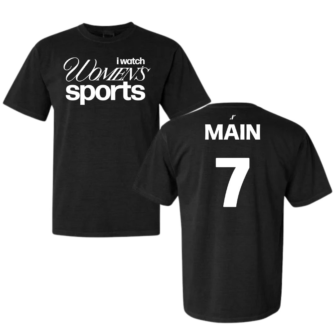 Mississippi State University Soccer Black WHM Comfort Colors Tee - #7 Zoe Main