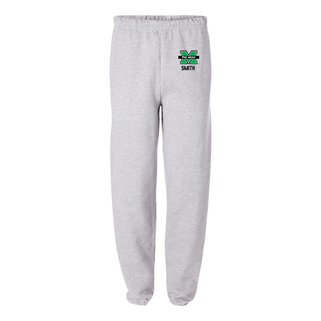 Marshall University Football Light Gray Sweatpants - #0 Cameron Smith