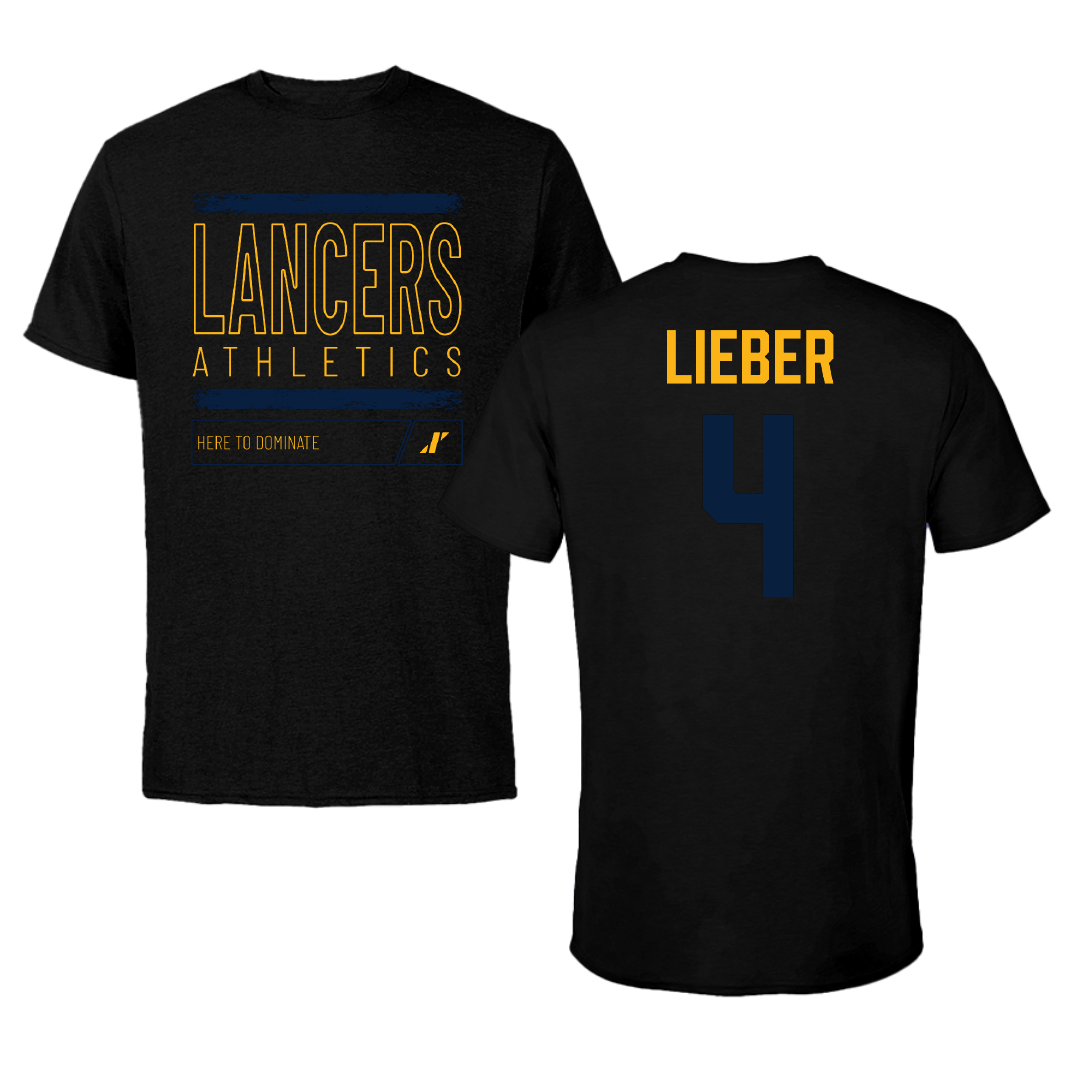 Mount Marty University Basketball Black Dominate Tee - #4 Aiden Lieber