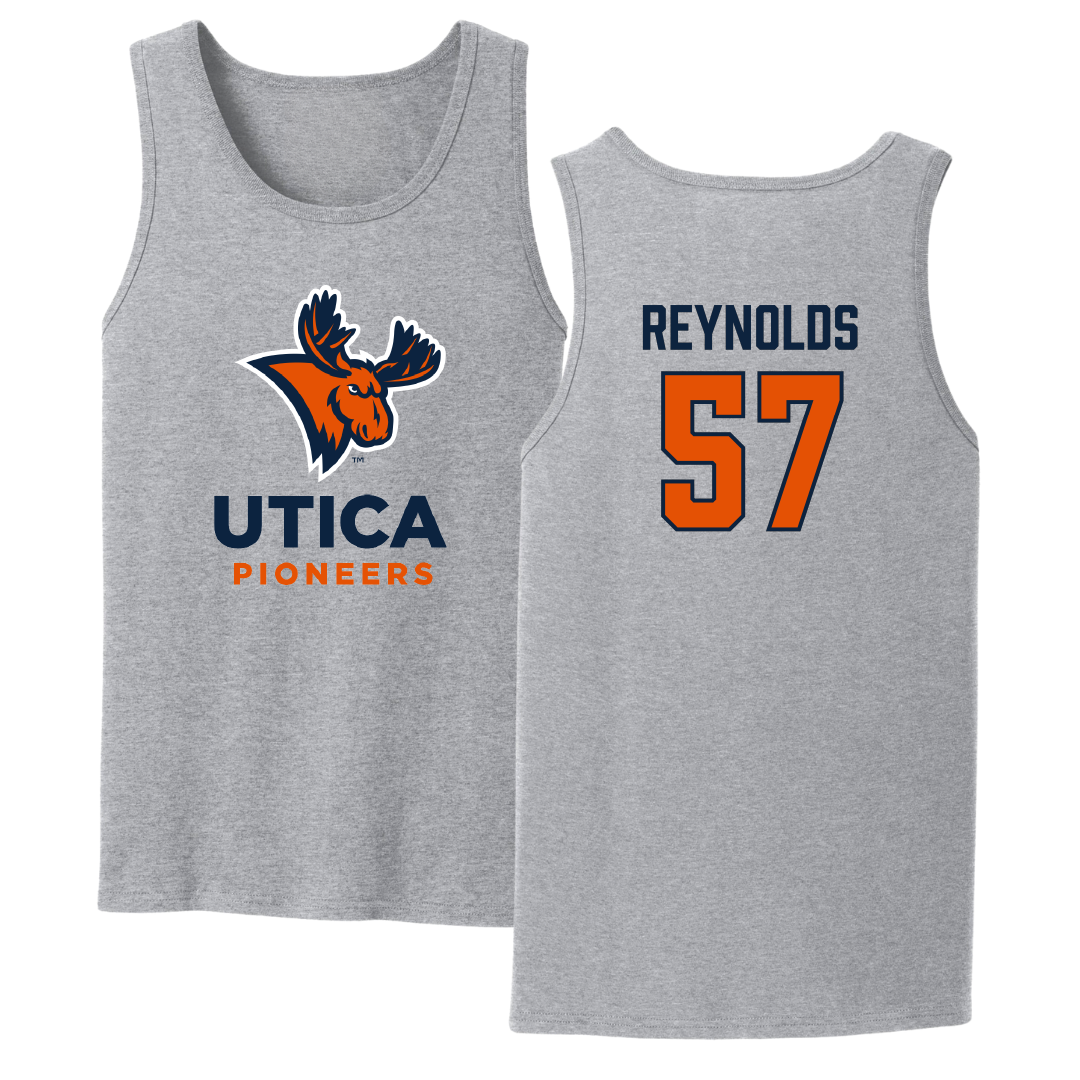 Utica University Football Sport Gray Tank Top - #57 Quamere Reynolds