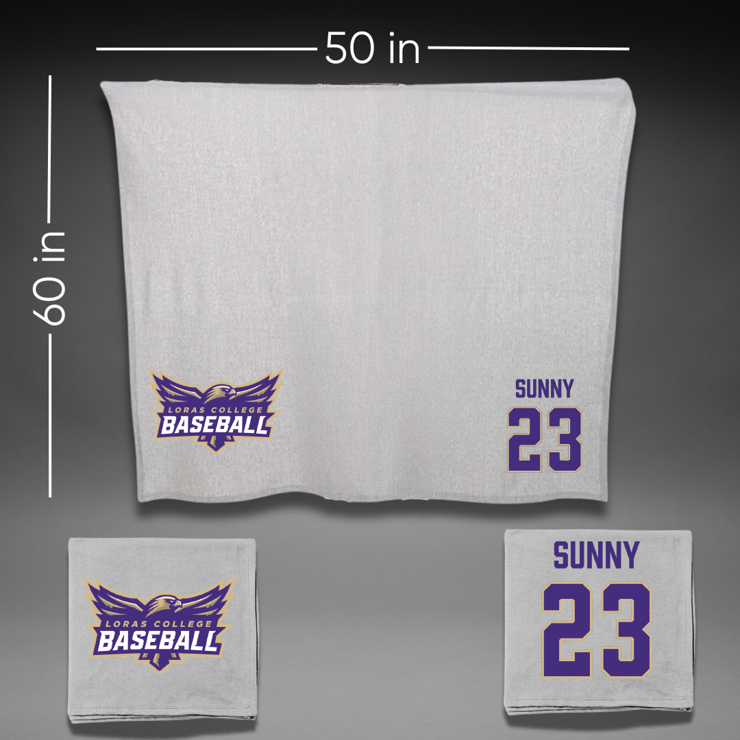 Loras College Baseball Gray Blanket - #23 Cody Sunny