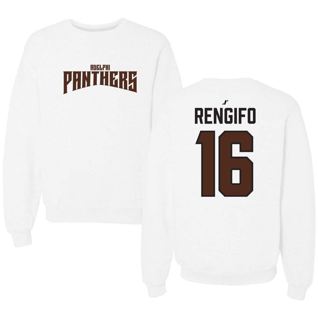 Adelphi University Baseball White Classic Crewneck - #16 Giancarlo Rengifo